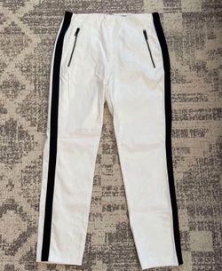 NWT Rag & Bone Pants Simone White Ankle High Rise Zipper Side Stripe Size 10