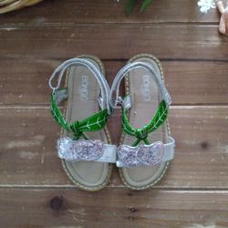 SIZE 10 GLITTERY CHERRY SLINGBACK SANDALS