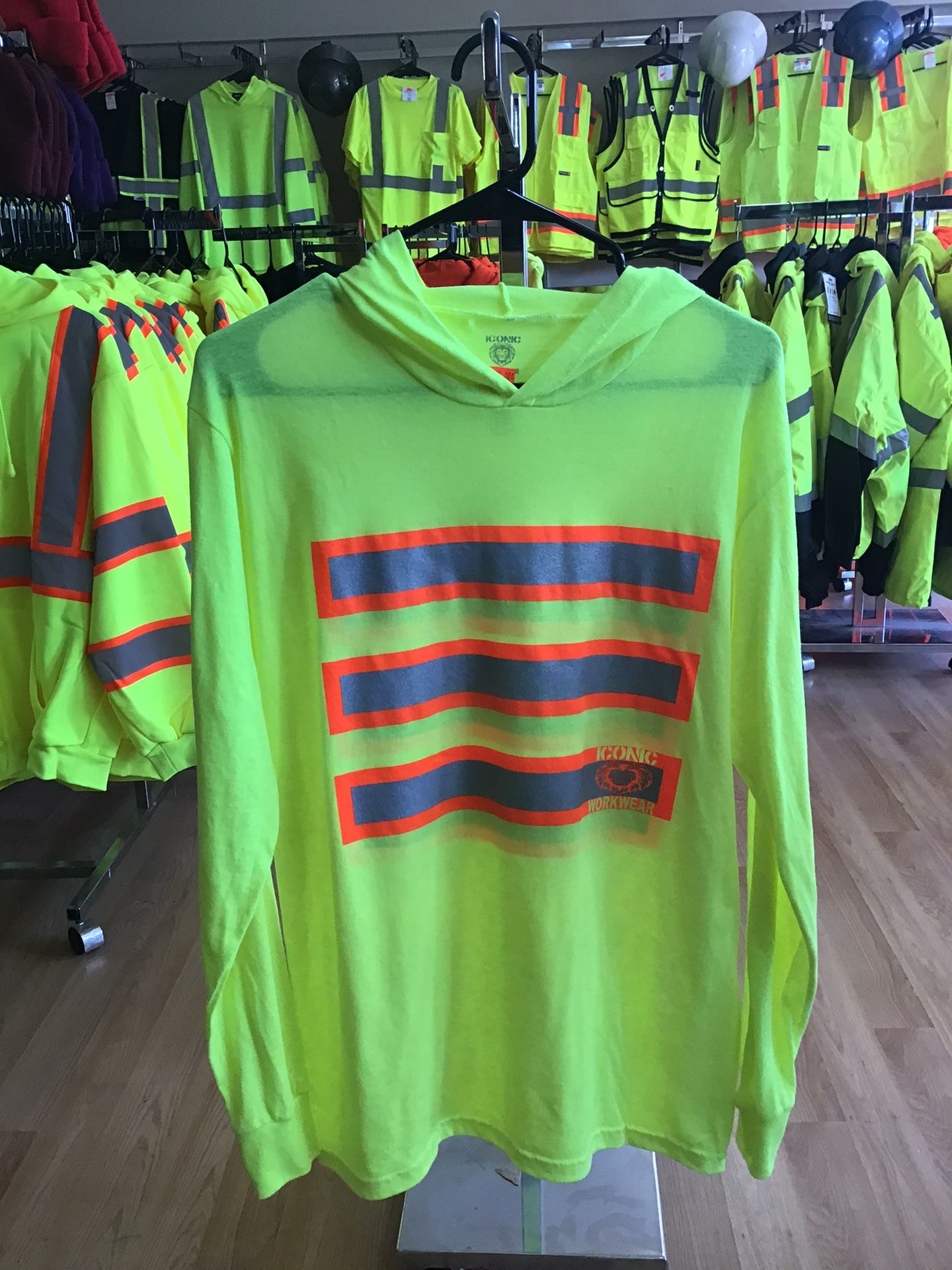 High Visibility Hooded Long Sleeve