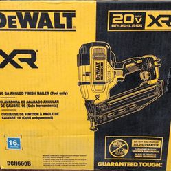 DEWALT 20V MAX XR 16-Gauge Cordless Finish Nailer *NEW IN BOX*
