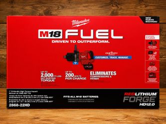 NEW Milwaukee M18 FUEL™ 1” D-Handle High Torque Impact Wrench Kit w/ ONE-KEY® (2868-22HD)