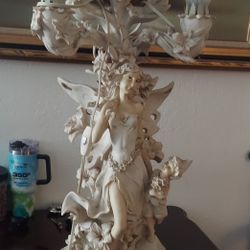 Antique Porcelain Lamp Statue