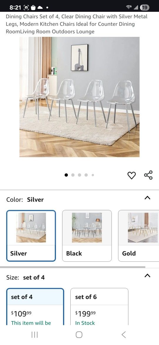 4 Clear Chairs