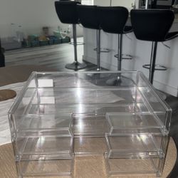 Set of 3 Clear Acrylic Desk/Drawer Organizers