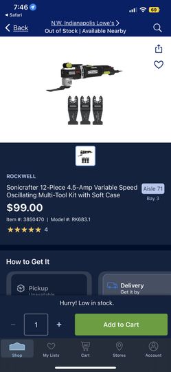 Rockwell oscillating tool