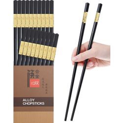 10 Pairs Fiberglass Alloy Chopsticks - Reusable Chopsticks Dishwasher Safe