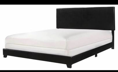 Black Upholstered Queen Bed Frame