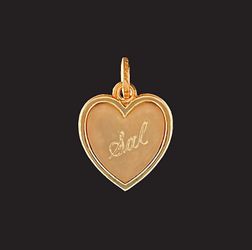 ❤️Solid 14K Gold Heart Pendant/Charm with Inscription