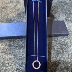 3/4” Ring Pendant Cubic Zirconia Necklace