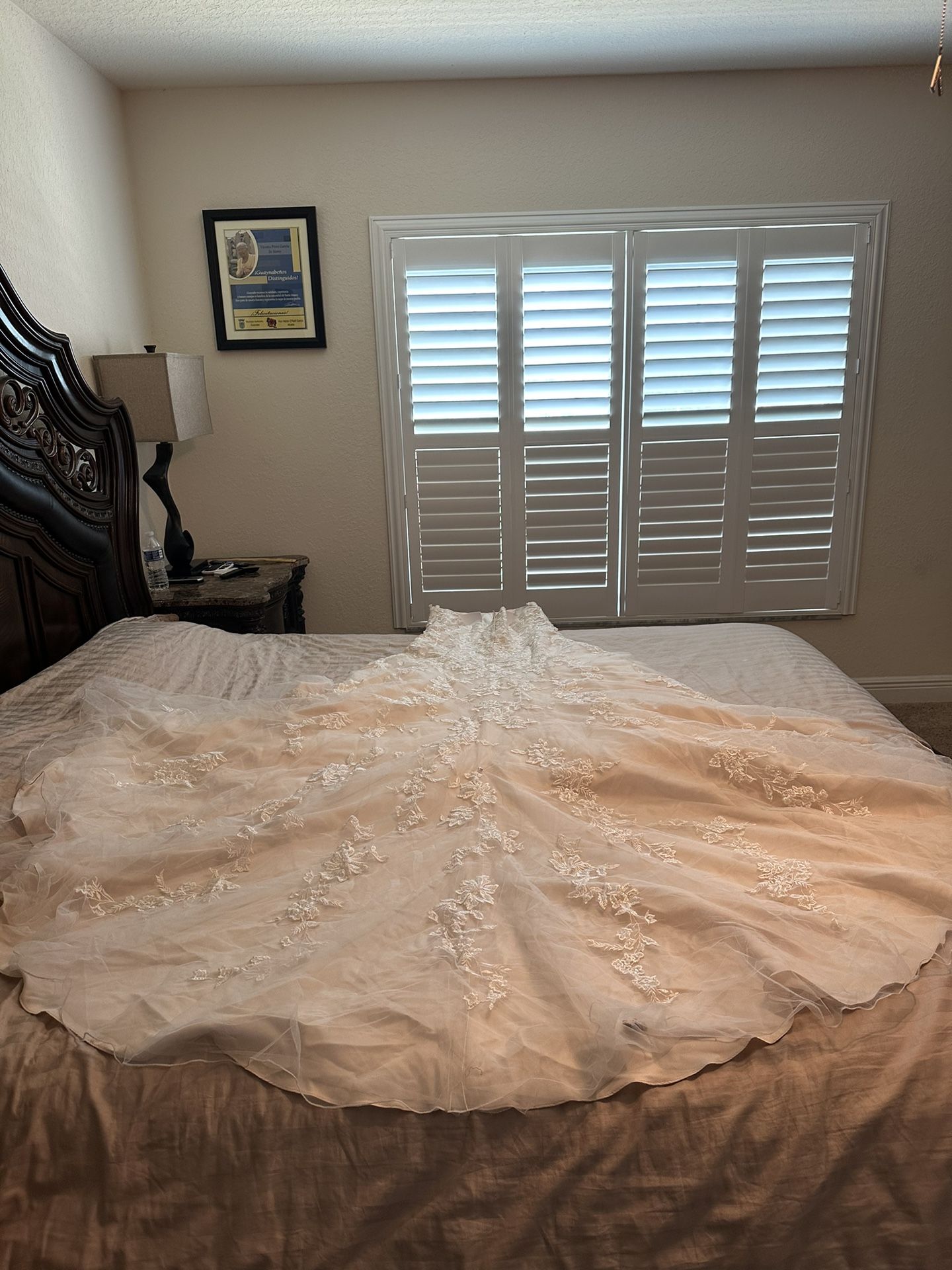 Ivory / Champagne Wedding Dress Strapless