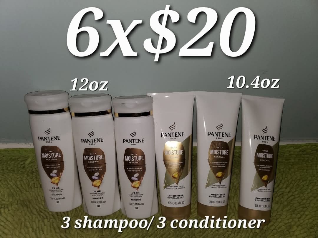 3 Shampoo And 3 Conditioner Moisture Renewal Pantene