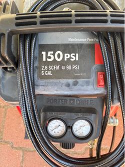 150 pSI 2.6 SCFM* @ 90 PSI 6 GAL Air compressor
