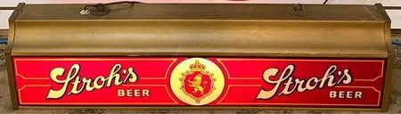 Rare Vintage Stroh's Pool Table Ceiling Hanging Lamp