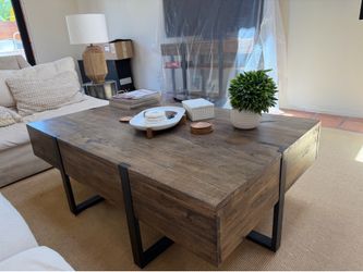 Wood and metal coffee table