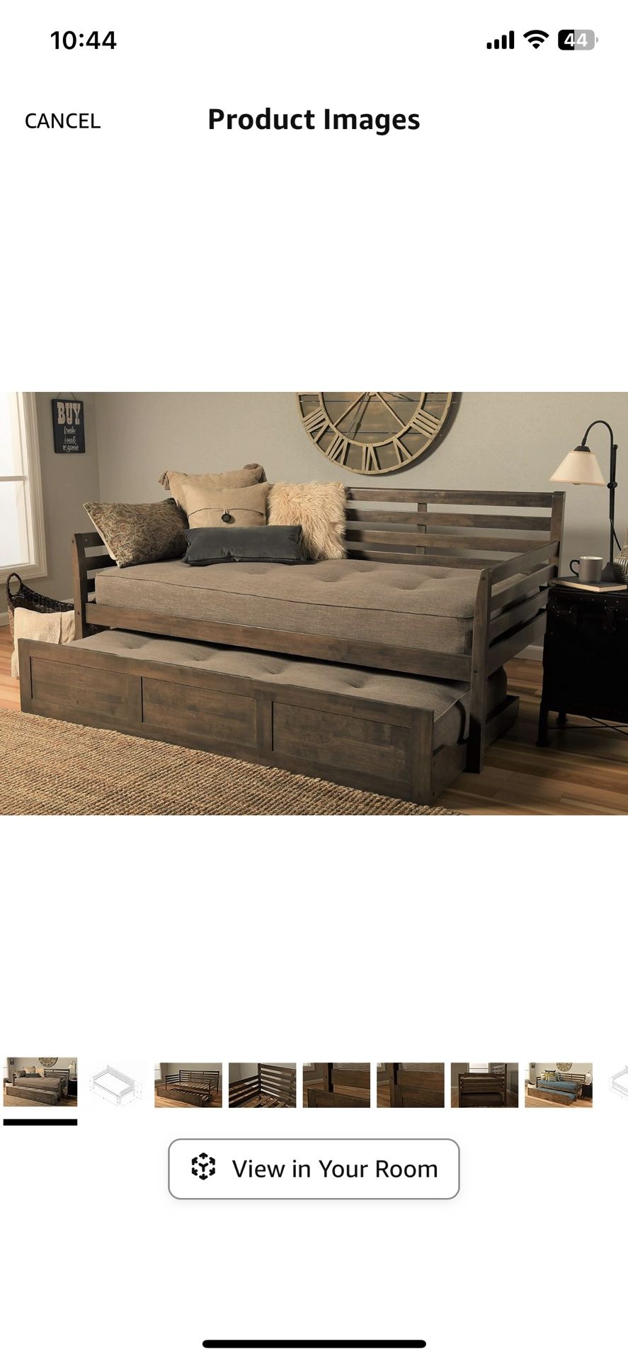 Traditional Twin-Size Solid Wood Daybed Walnut Finish