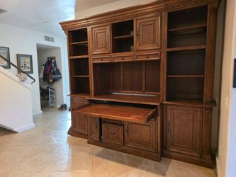 Desk and Lighted Hutch - "Seven Seas" Collection by Hooker Furniture