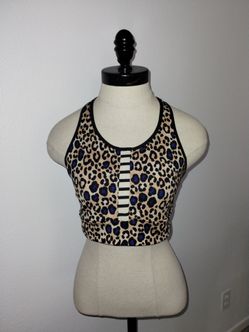 Victoria's Secret Wireless Unlined Sport Bra Animal Print Size Large- EUC