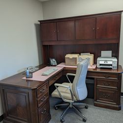 Solid wood executive desk
