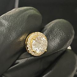 14k Gold Over Sterling Sliver Moissanite Earrings 