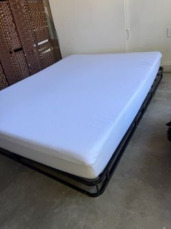 Queen Mattress $55 and Metal Platform Bed Frame $45 =$99