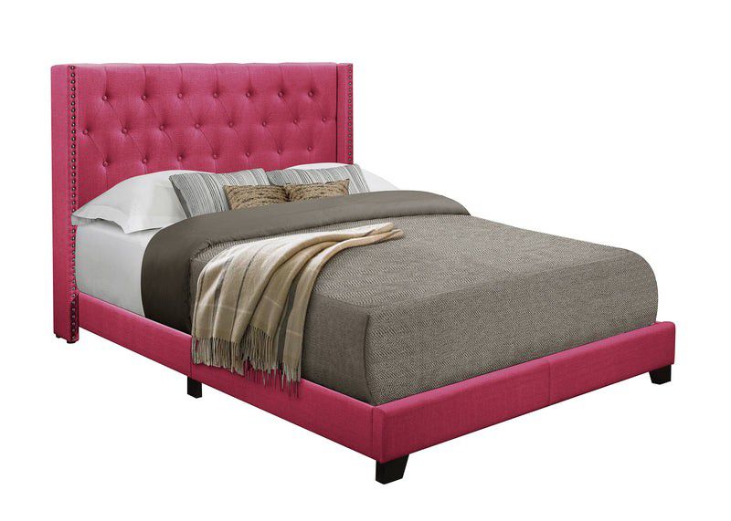 🚚Ask 👉Queen Bed, King Bed, Full Bed, Twin Bed, Mattress, box spring. 

✔️In Stock 👉Barzini Pink Full Upholstered Bed