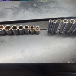 15pc Mac, Matco, Cornwell, 1/4 And 3/8 Metric And Sae Sockets