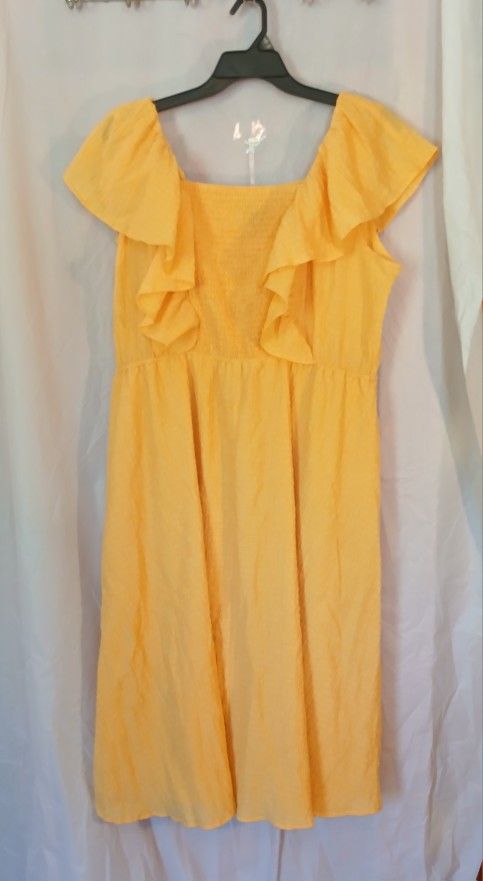 Scoop Womens Flutter Sleeve Midi Dress SZ 2X