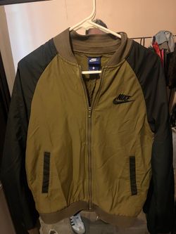 Nike Olive Green and Black Bomber jacket $25