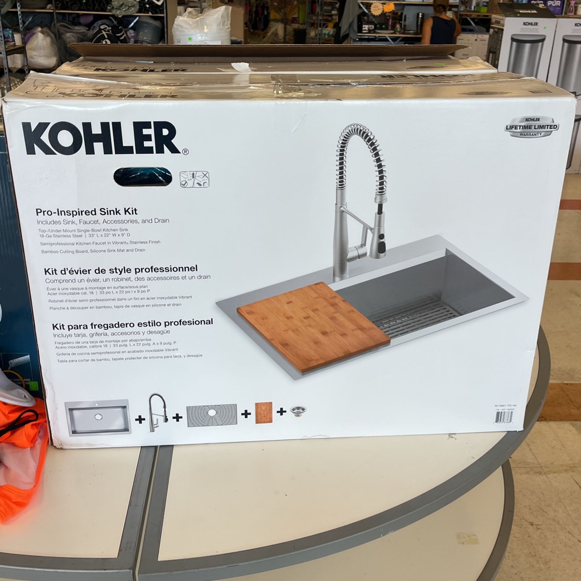 Kohler pro inspired sync it with faucet, Sink, accessories, and drain