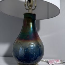 Blue Art Glass Table Lamp