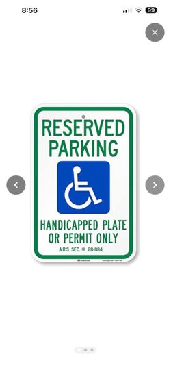 SmartSign "Reserved Parking Handicap Plate Or Permit Only" | 12" x 18" 3M Engineer Grade Reflective