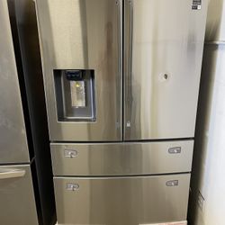 Samsung - 28 Cu. Ft. 4-Door French Door Smart Refrigerator with FlexZone Drawer - Stainless Steel