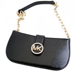 Michael Kors Ladies Shoulder Bag Carmen Sm Zip Pouchette Rhinestone, Patent