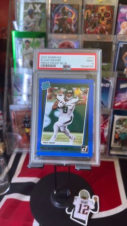 2021 Donruss Elijah Moore Press Proof Blue PSA 9