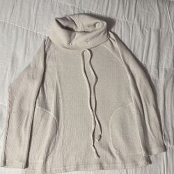 Turtleneck Sweater With Drawstrings