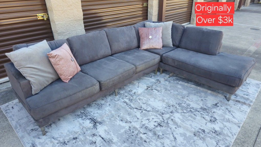 🛋️Large Carter Sectional Sofa – 2 Tone Gray / Grey / Couch - FREE DELIVERY