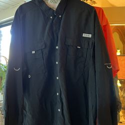 Columbia Long Sleeve Mens Black Shirt Size 4X