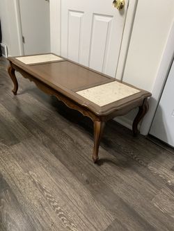 Wood and Marble Coffee Table