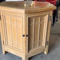 Light Wood Corner Cabinet / End Table