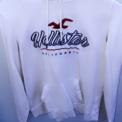 white hollister hoodie size medium 