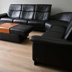 Ekornes Stressless Reclining Leather Sectional Sofa