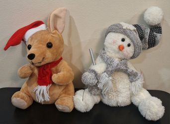 WINTER PLUSH SNOWMAN & REINDEER SET - CHRISTMAS DECOR
