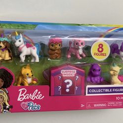 BARBIE PETS FIGURE SET 10 PIECE NEW
