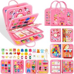 Montessori Toys, Busy Book Toddler Activities with Fine Motor Skills, Autism Sensory Toys Gifts for Kids