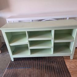 Green painted bookcase