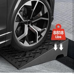 Rubber Curb Ramps 5 Inch 2 Pack, Heavy-Duty 8818LBS/4 Ton Capacity, Extra-Wide 18.8" W x 5" H, Non-Slip Driveway Ramps for Wheelchairs, Pets, Cars, Mo