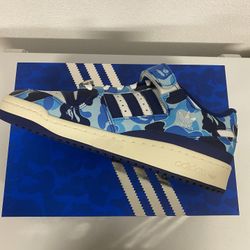 Adidas BAPE Forum 84 Low Blue Camo Size 10