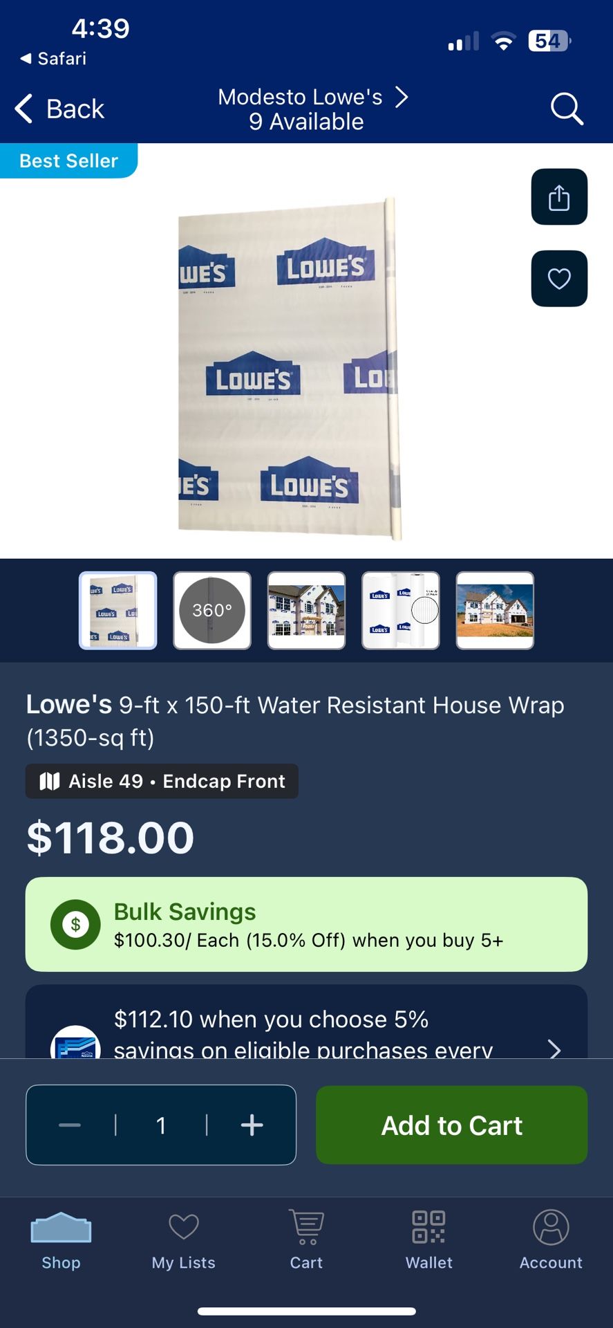 Lowe’s House Wrap