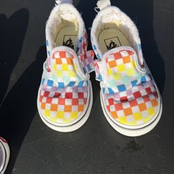 Rainbow Checkered Vans 
