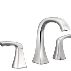 Delta Lacey Chrome Widespread 2-handle WaterSense Mid-arc Residential Handle Bathroom Sink Faucet